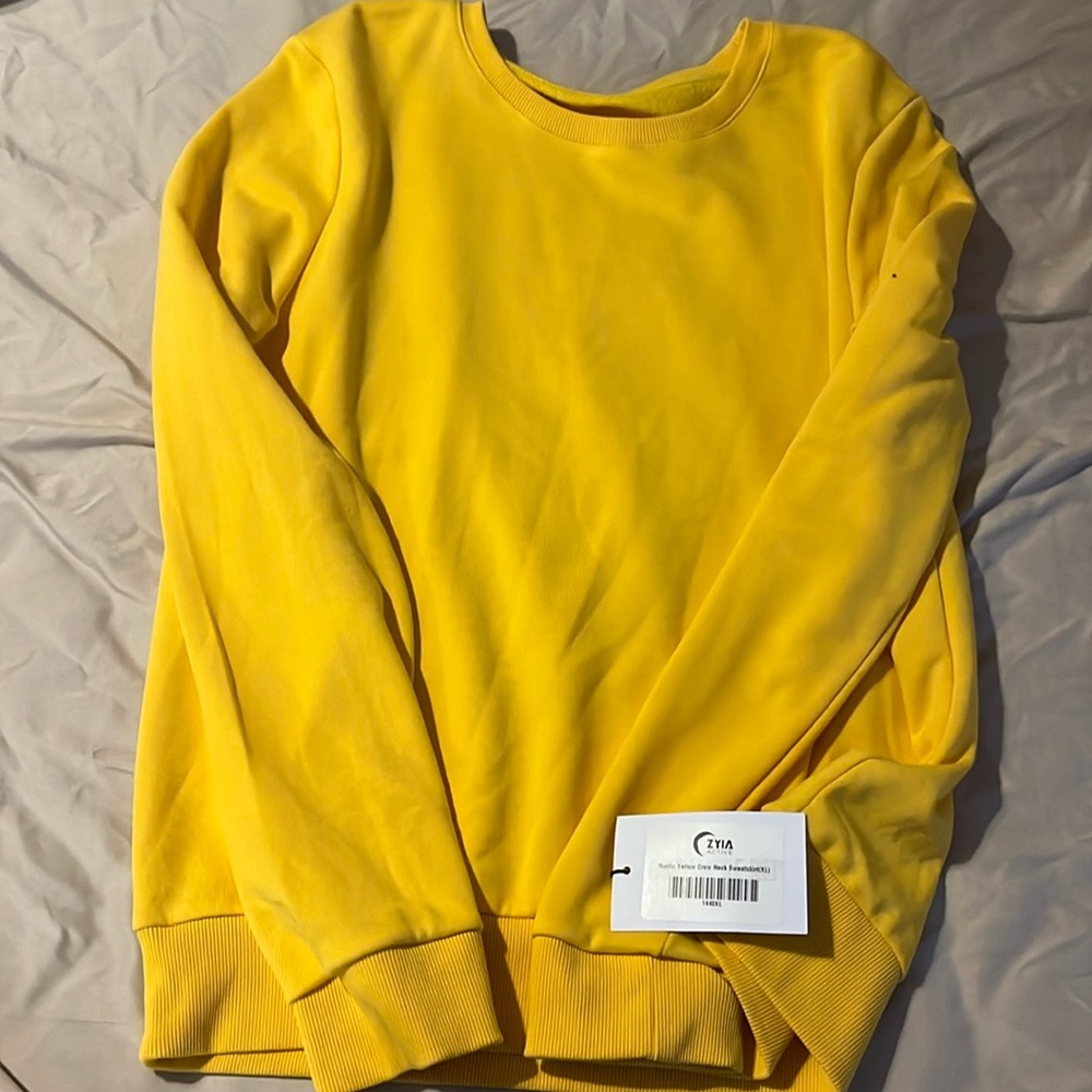 ZYIA ACTIVEWEAR- Rust Yellow Crew Neck Sweatshirt